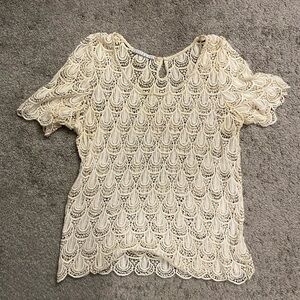 Potter's Pot Cream Lace Blouse
